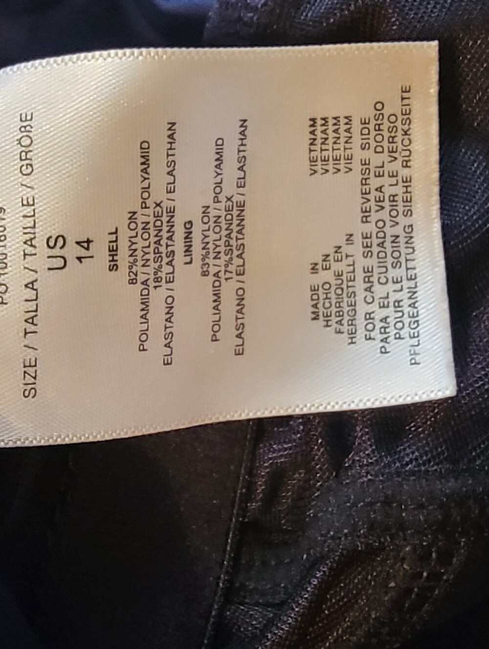 TALBOTS elegant Navy One-shoulder Swim Maillot With White Trim Size 14 - Picture 7 of 7